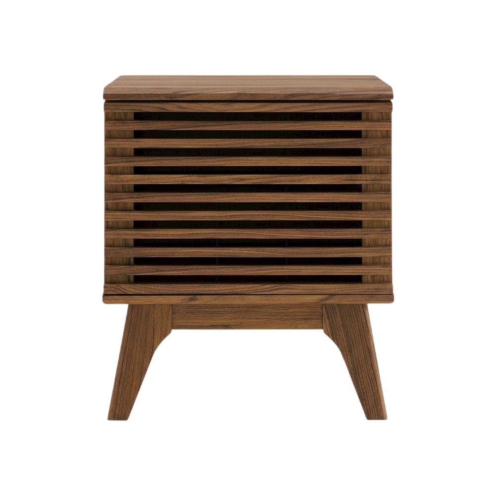 Wood Vinyl Record Display Stand in Brown, Compact Design, Durable Construction