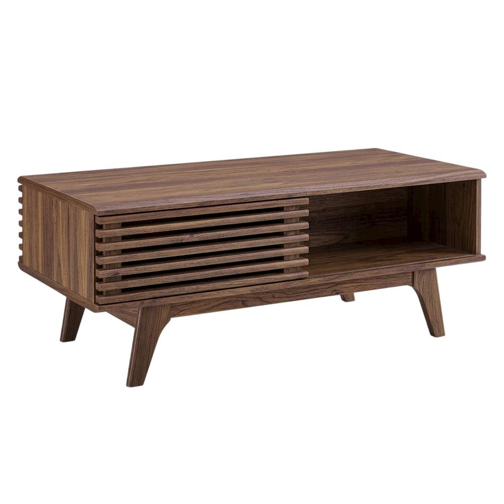 Modern Coffee Table in Natural Finish with Stable Wood Frame