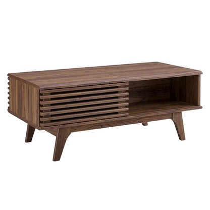 Modern Coffee Table in Natural Finish with Stable Wood Frame