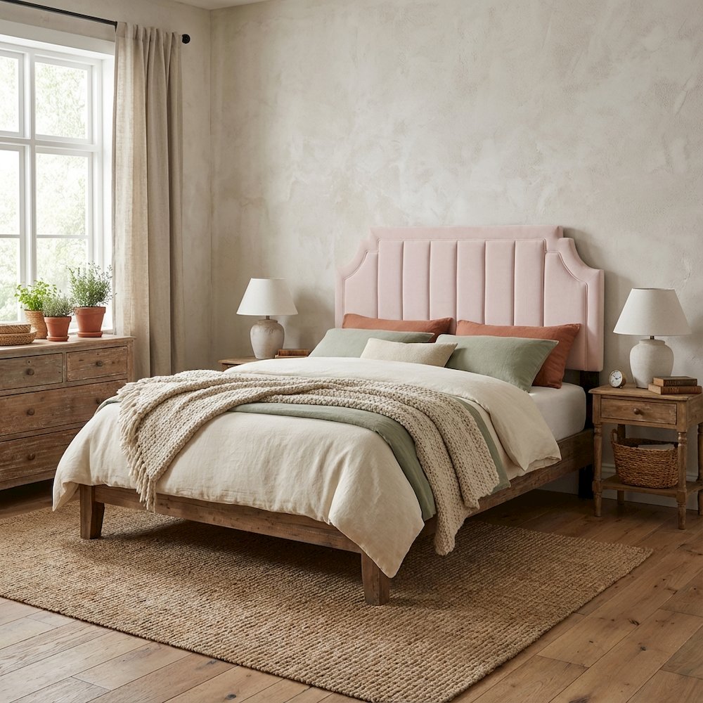 Channel Tufted Velvet Full/Queen Headboard with Performance Fabric Upholstery