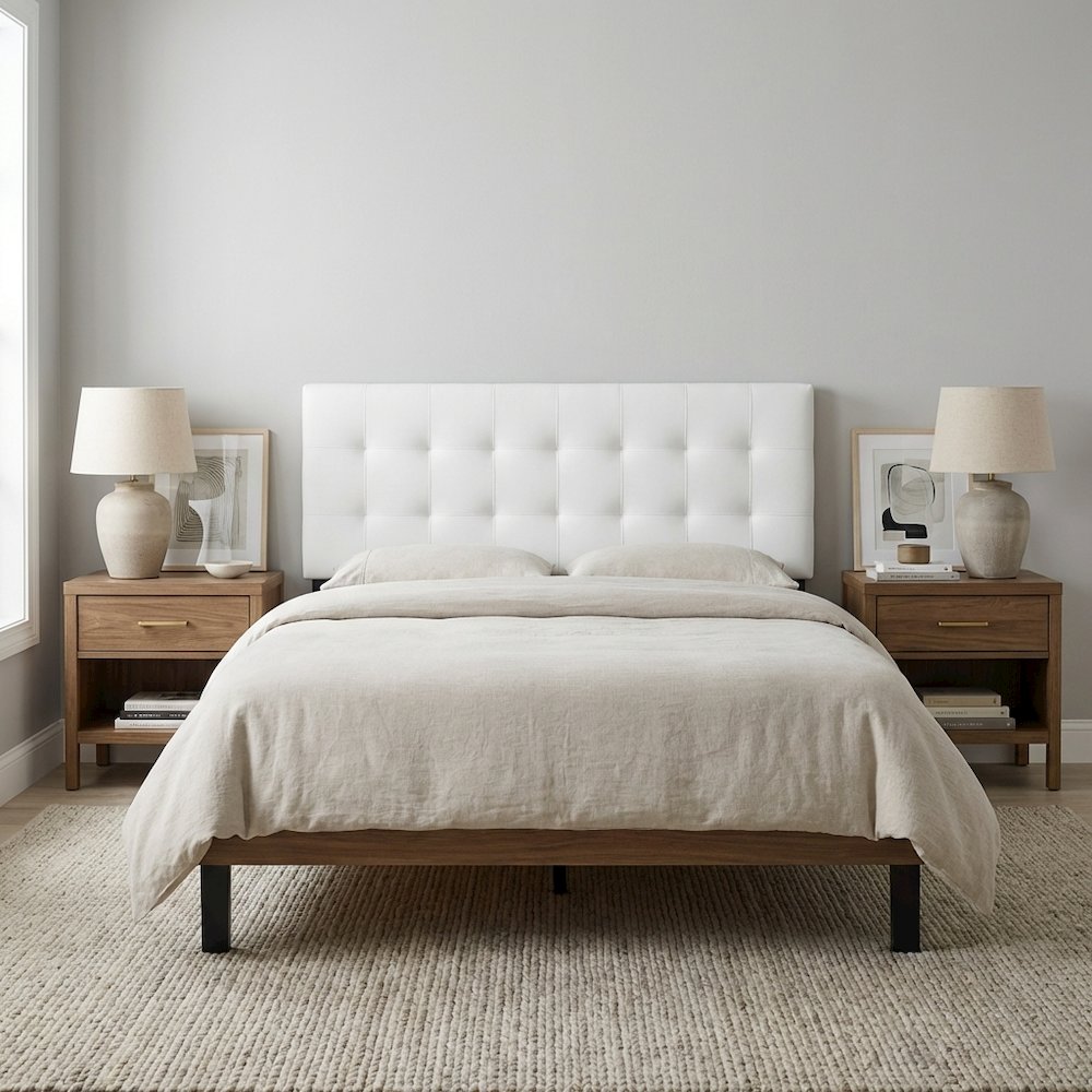 Upholstered Vinyl Full Headboard with Smooth Finish and Durable Design