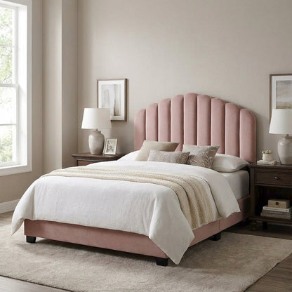 Pink Performance Velvet Headboard with Plush Upholstery and Elegant Design