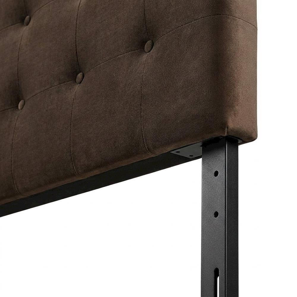 Performance Velvet Padded Adjustable King Size Headboard, Chocolate Brown