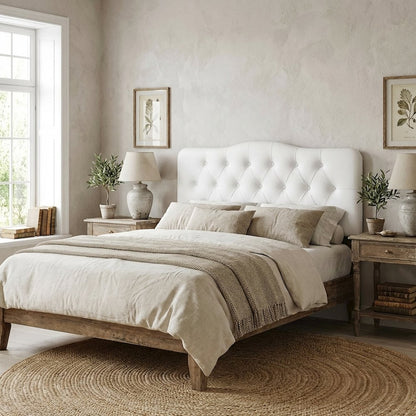 Upholstered Vinyl King Headboard with Durable Finish and Contemporary Design