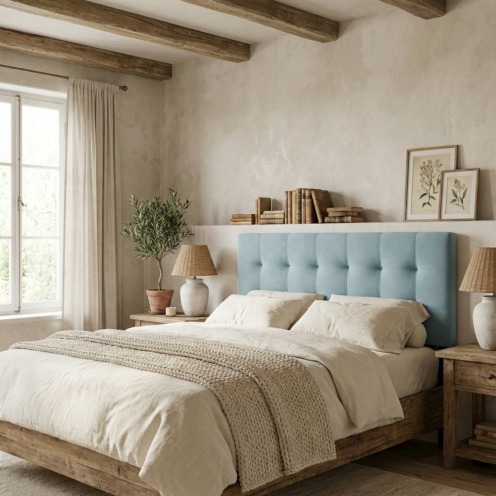 Biscuit Tufted Full Headboard in Performance Velvet with Elegant Design