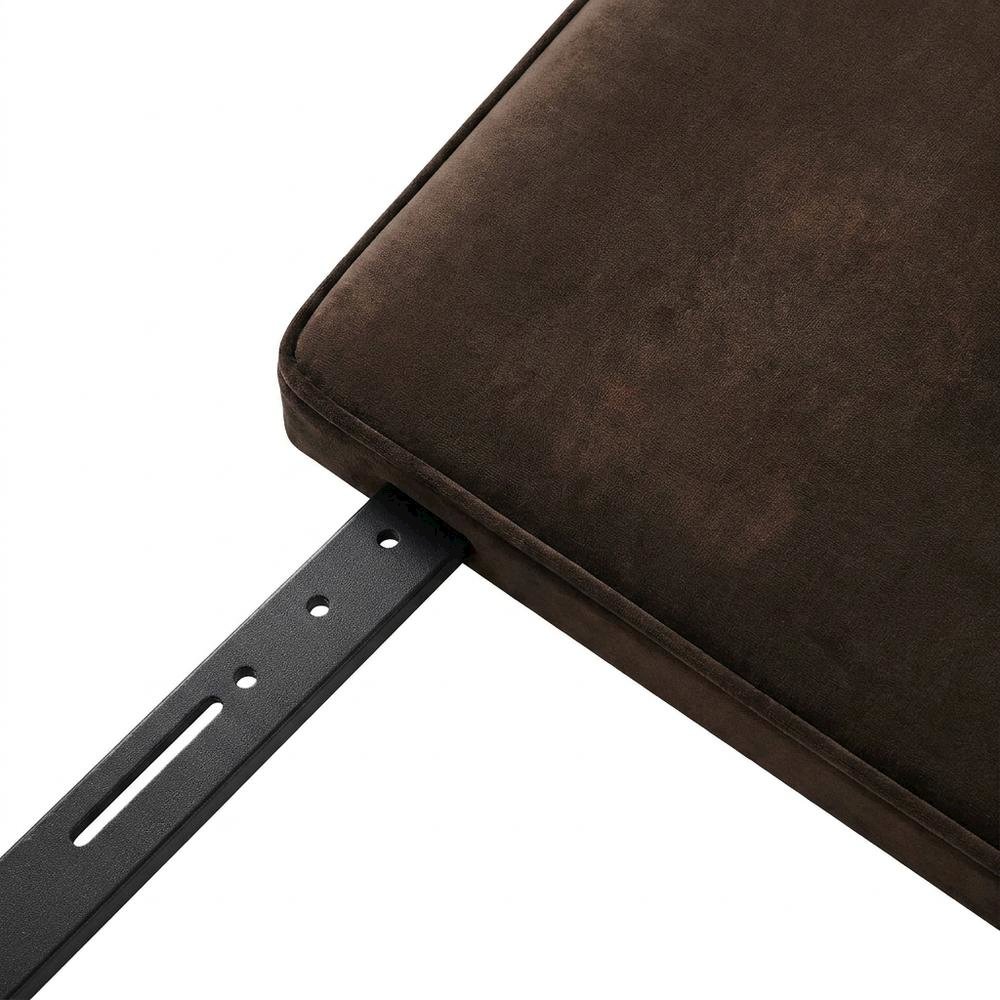 Velvet Queen Size Headboard with Stain-Resistant Fabric, Chocolate Brown
