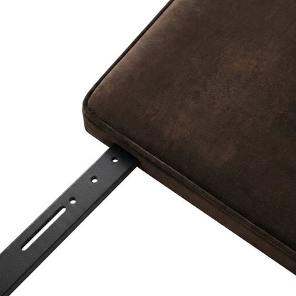 Velvet Queen Size Headboard with Stain-Resistant Fabric, Chocolate Brown