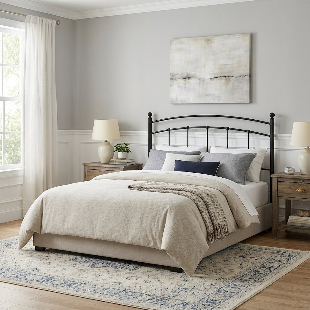 Metal Queen Headboard with Sturdy Construction and Sleek Design