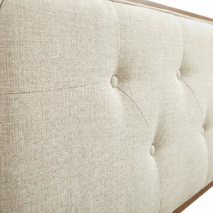 Tufted Fabric Full Headboard with Wood Frame and Classic Design
