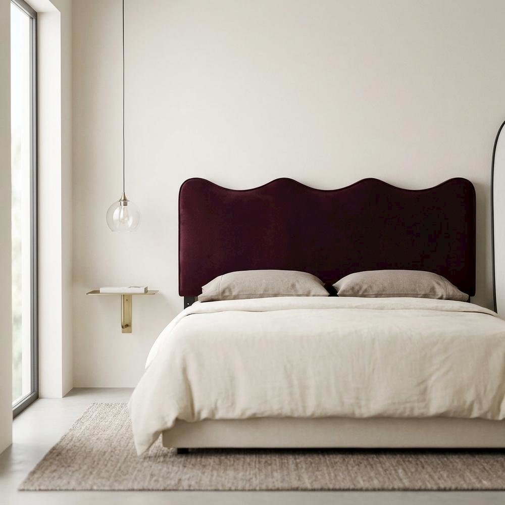 Velvet King Size Headboard Only, King Headboard, Mulberry