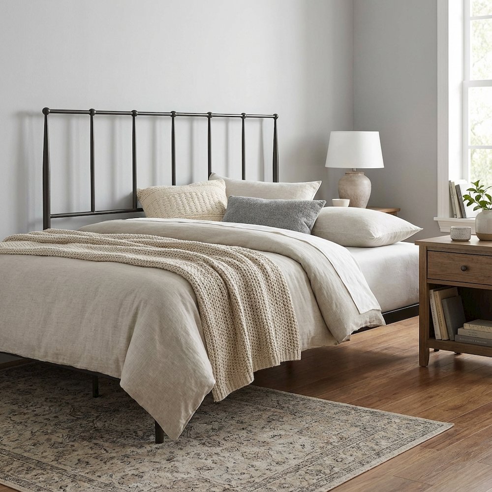 Metal Stainless Steel Queen Headboard with Sleek Modern Design and Durable Frame