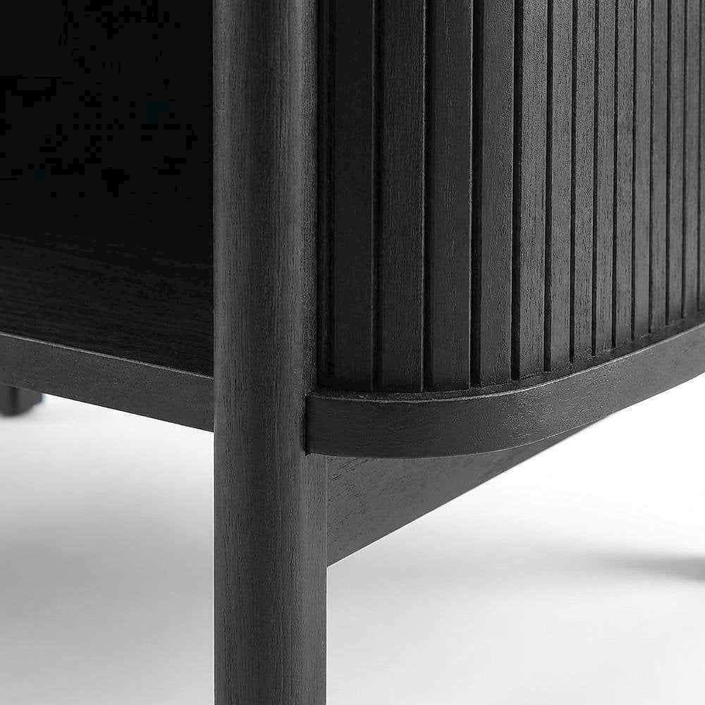 Nightstand with Open Storage in Black, for Bedroom Living Space