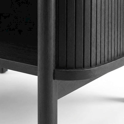 Nightstand with Open Storage in Black, for Bedroom Living Space