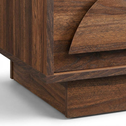 Brown Wood Nightstand with 2 Drawers, Modern Design for Bedroom Storage