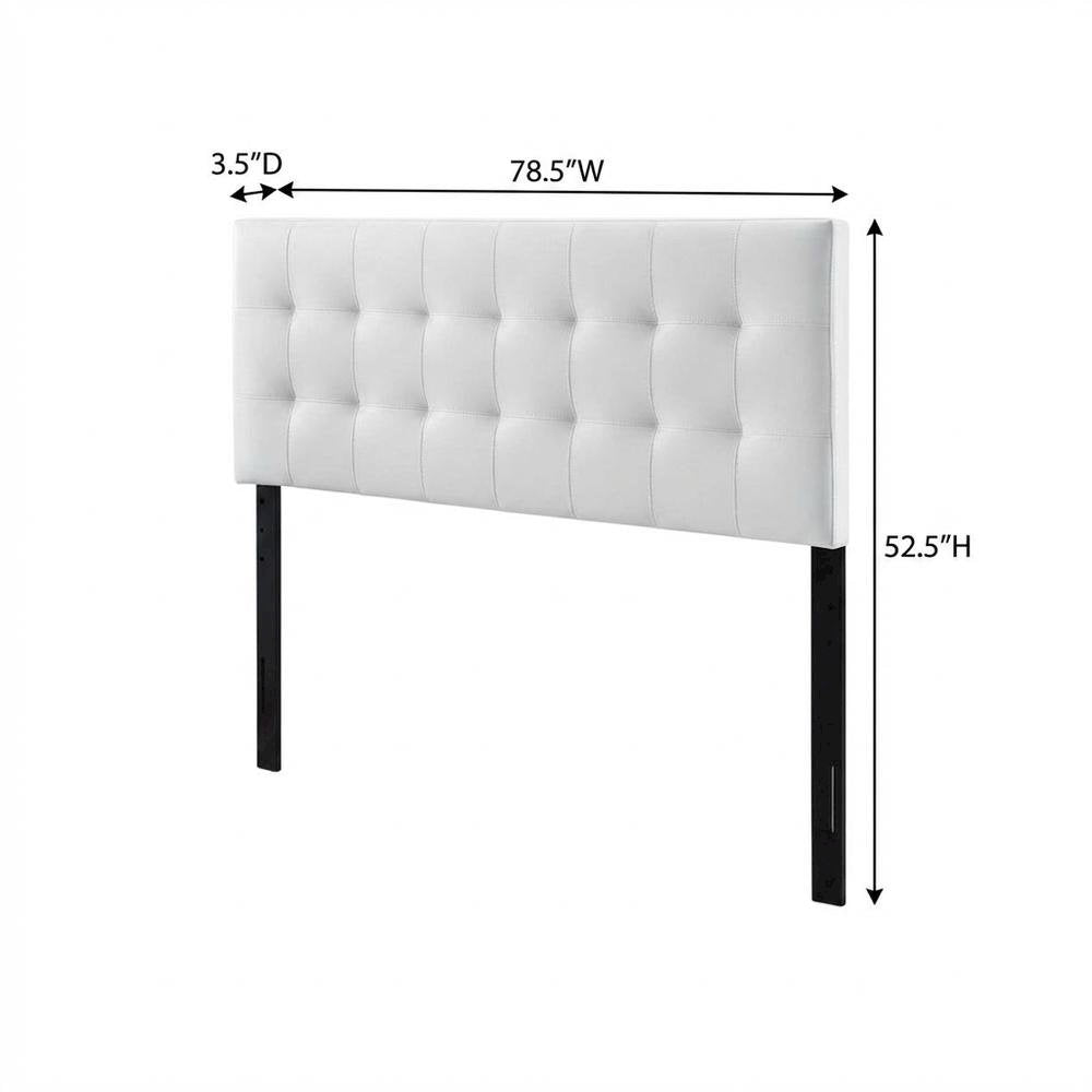 Upholstered Vinyl King Headboard with Padded Design and Durable Finish
