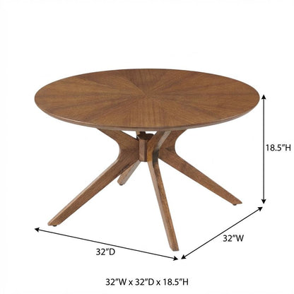 Round Wood Coffee Table with Modern Design and Sturdy Base