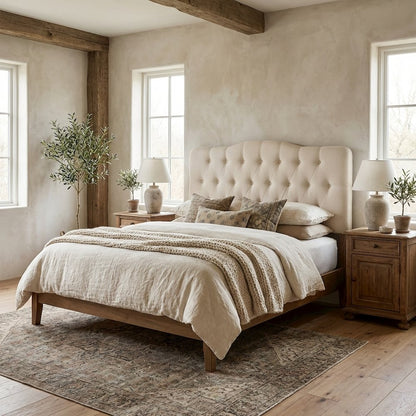 Upholstered Fabric King Headboard with Padded Design for Comfortable Support