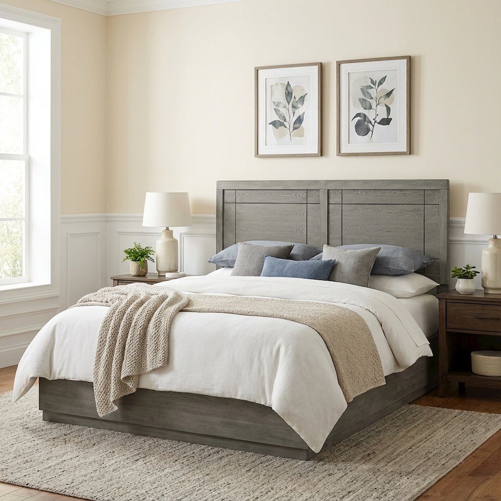 Wood Full Headboard with Classic Design for Comfortable Bedroom Upgrade