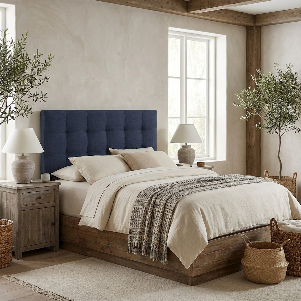 Upholstered Fabric Queen Headboard with Soft Padding and Sturdy Frame