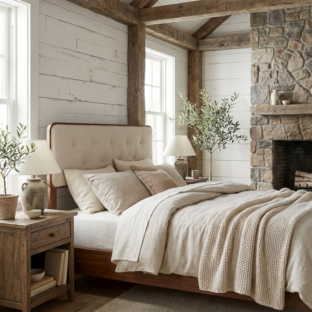 Tufted Fabric Full Headboard with Wood Frame and Classic Design