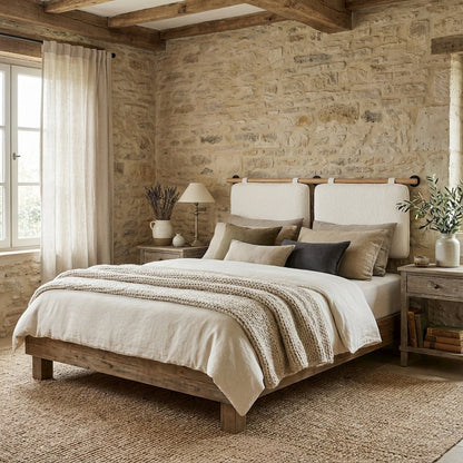 Chenille Upholstered Queen Headboard Wall-Mounted, Soft Texture, Durable Design