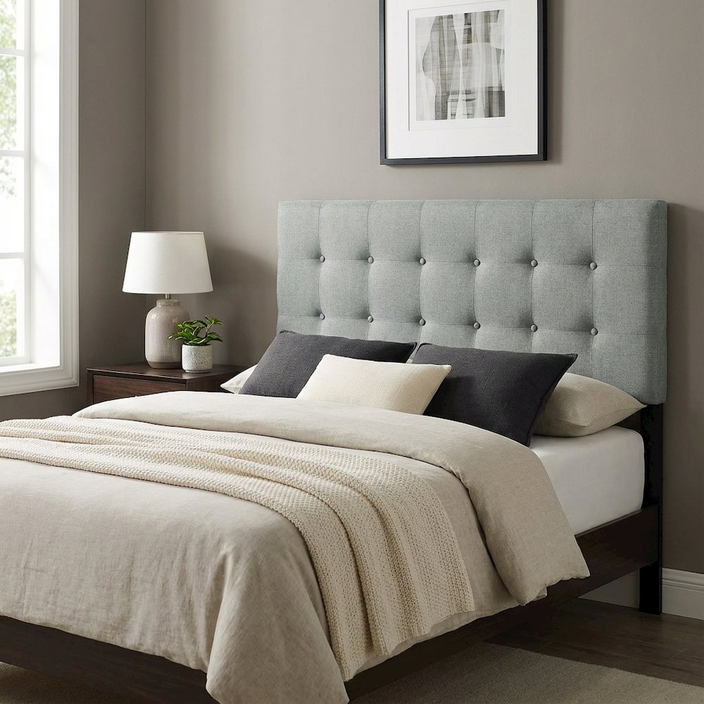 Upholstered Fabric King Headboard with Elegant Design and Sturdy Frame