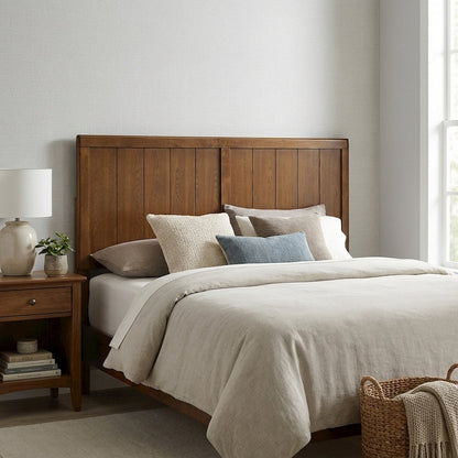 Wood Full Headboard with Solid Construction and Easy Wall Mount Design