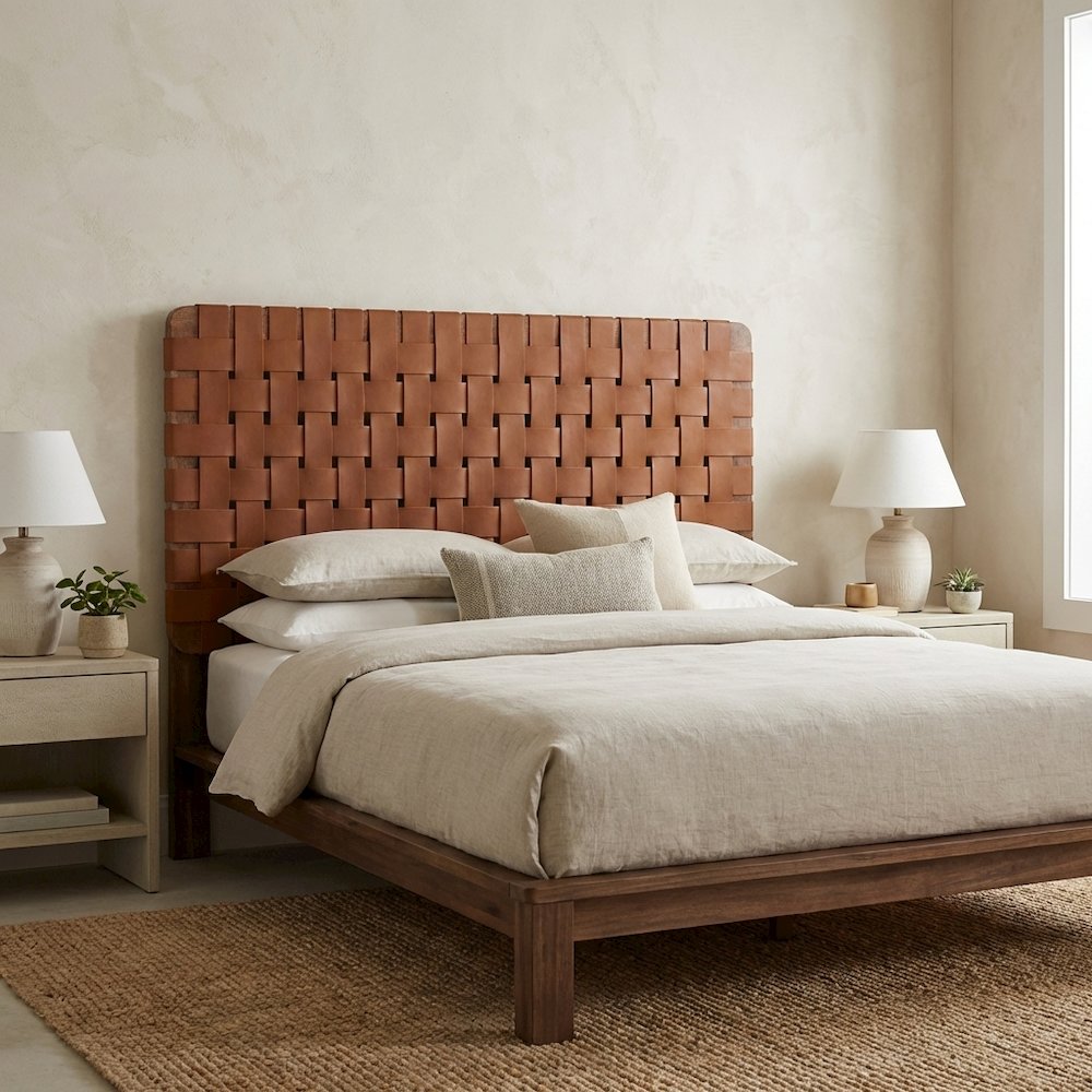 Vegan Leather Twin Headboard withDesign and Durable Frame