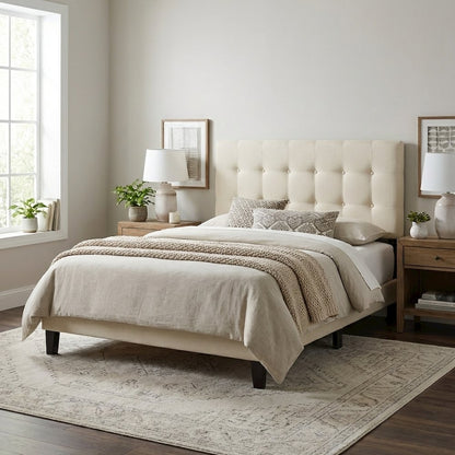 Upholstered Twin Headboard with Soft Fabric and Elegant Design for Bedroom