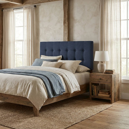 Upholstered Twin Fabric Headboard with Soft Padding and Classic Design