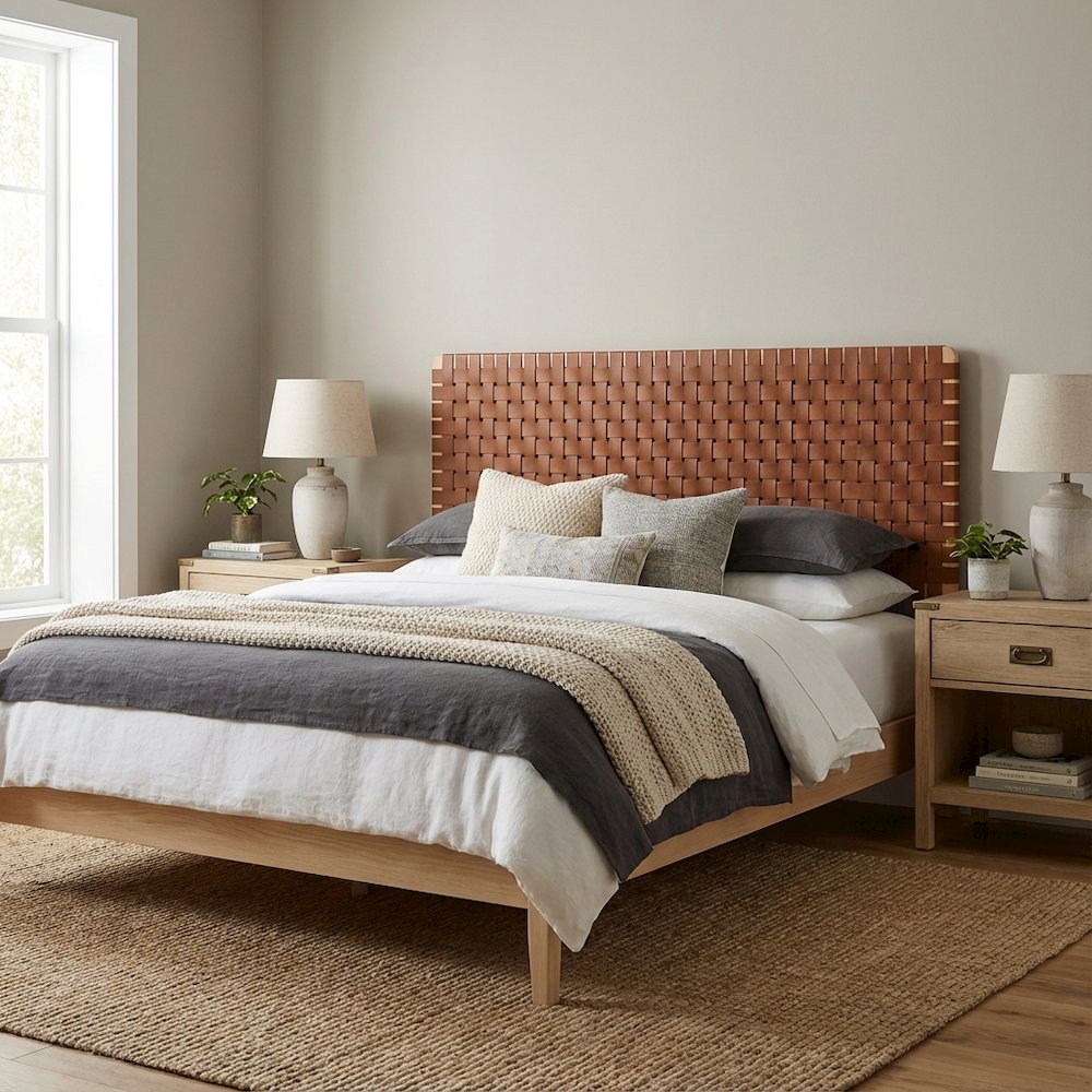 Vegan Leather King Headboard with Durable Frame and Stylish Design