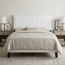 White Faux Leather Headboard with Padded Upholstery and Sturdy Frame