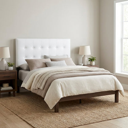 Upholstered Vinyl Twin Headboard with Durable Finish and Sleek Design