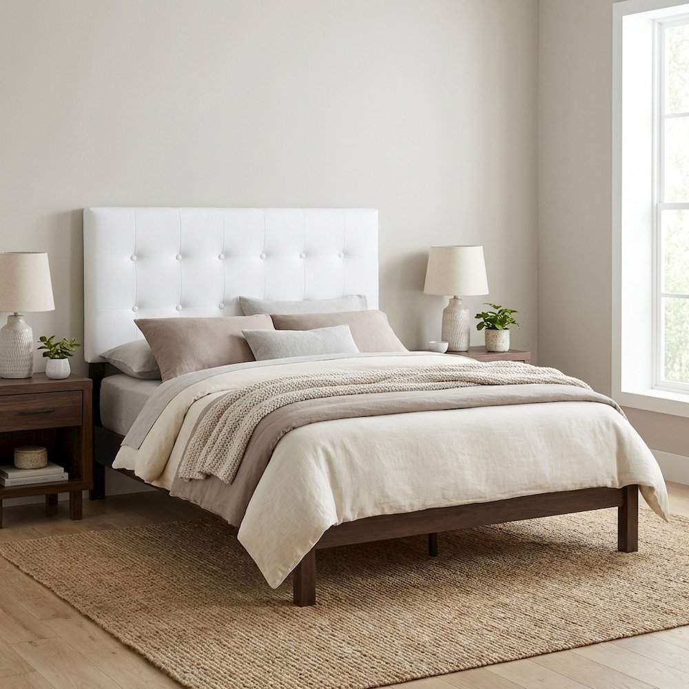 Upholstered Vinyl Twin Headboard with Durable Finish and Sleek Design
