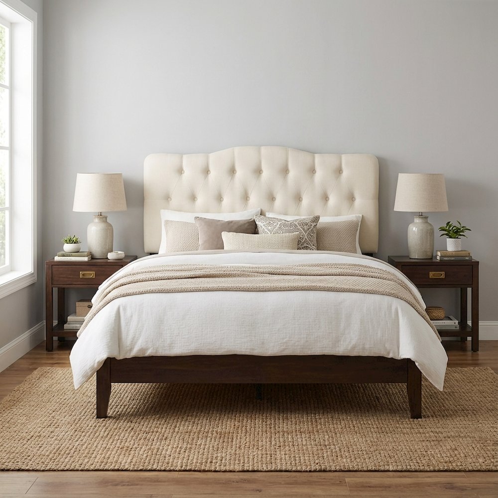 Upholstered Fabric King Headboard with Padded Design for Comfortable Support