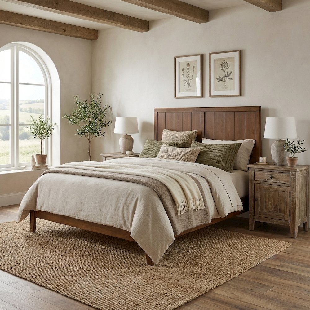 Wood Full Headboard with Solid Construction and Easy Wall Mount Design