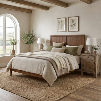Wood Full Headboard with Solid Construction and Easy Wall Mount Design