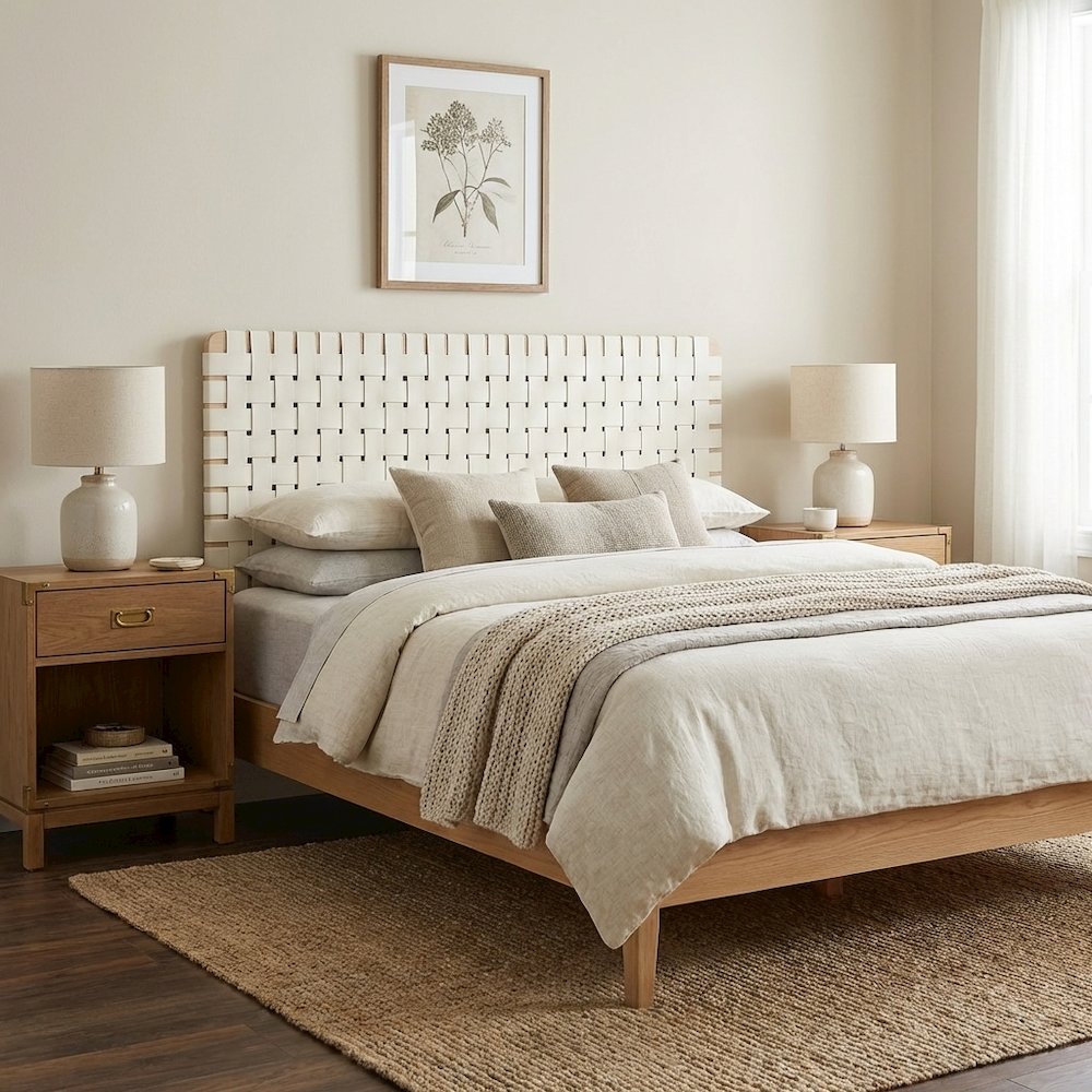 Vegan Leather Full Headboard with TexturedPattern and Durable Build