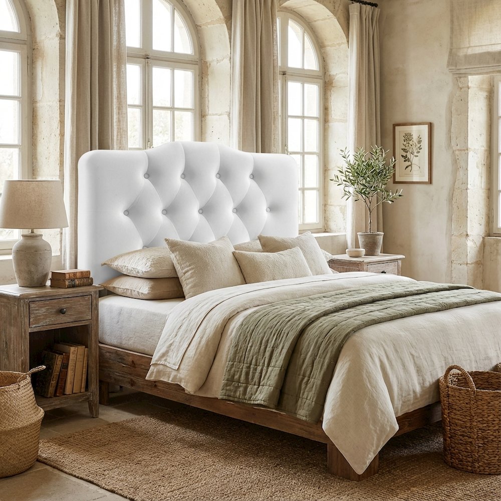 Diamond Tufted Twin Headboard in Velvet Performance Fabric with Stylish Design