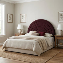 Arched Velvet Full Headboard in Soft Performance Fabric with Plush Design