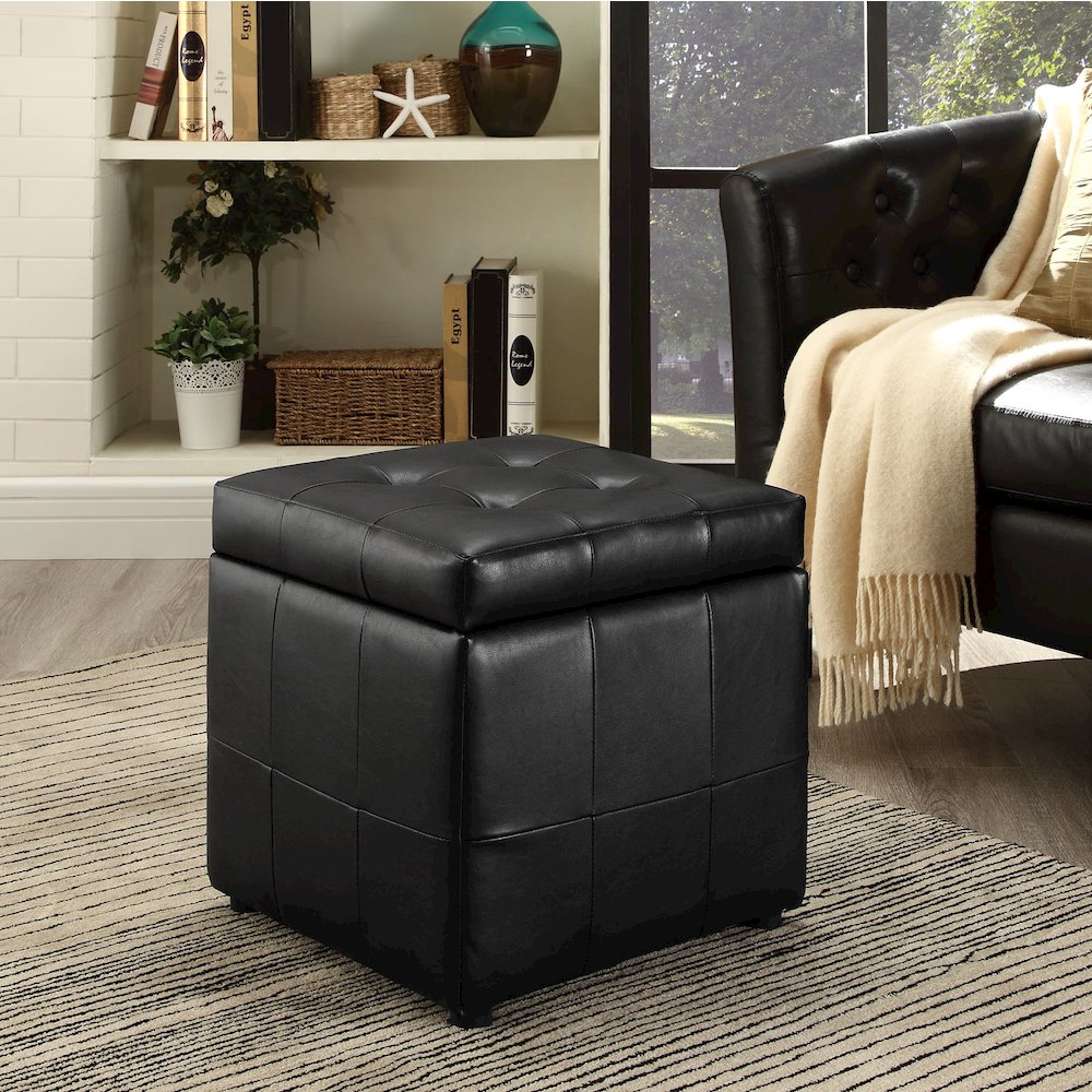 Volt Storage Upholstered Vinyl Ottoman