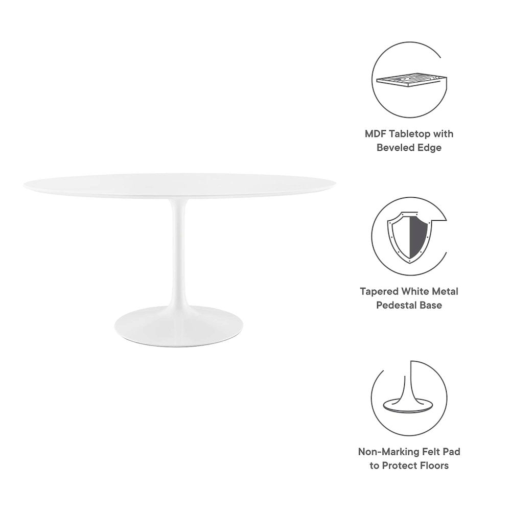 Lippa 60" Oval Wood Dining Table