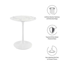 Lippa 28" Round Faux Marble Dining Table