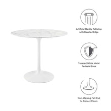 Lippa 36" Round Faux Marble Dining Table