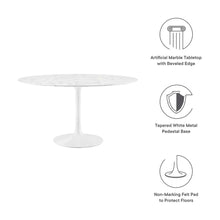 Lippa 54" Round Faux Marble Dining Table