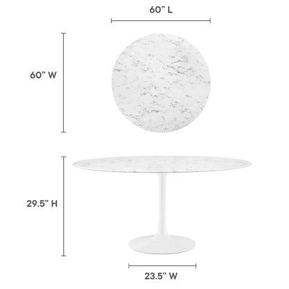 Lippa 60" Round Faux Marble Dining Table