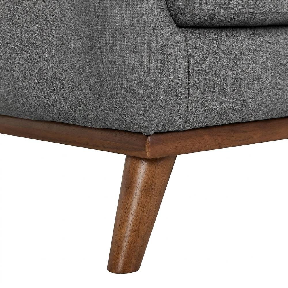 Fabric Mid Century Modern Sofa with Track Arms, Tight Back, Expectation Gray