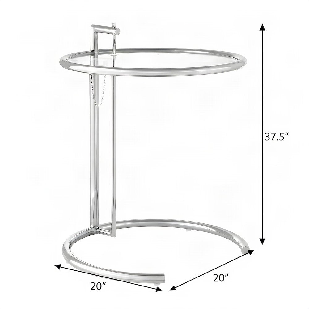 Narrow Metal Side Table, Small Square Chrome Accent End Table, Silver