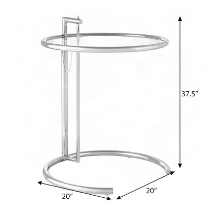 Narrow Metal Side Table, Small Square Chrome Accent End Table, Silver