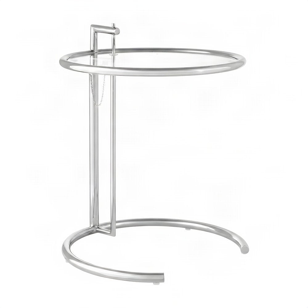 Narrow Metal Side Table, Small Square Chrome Accent End Table, Silver